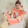 Pijamas Más Vendidos Transfronterizos para Mujer, Otoño e Invierno, Forro Polar Cálido y Dulce, Conjunto de Ropa para el Hogar de Coral Fleece que se Puede Usar Afuera