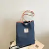 Bolso de Mujer 2026 Nuevo Retro Cuadros Mezclilla Versátil para Viajes Diarios Bolso Tote Uso Doble Cara Bolso de Hombro Único