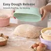 Cesta de silicona para fermentar pan, Suministros de horneado de pan de masa madre ovalados, Recipientes plegables de 10 pulgadas para fermentar masa, para levar y hornear, Kit esencial para hacer masa madre, Regalos para panaderos, mujeres, hombres, mamá, esposa