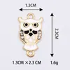 Acessórios DIY para Joias Versão Coreana Coruja de Desenho Animado Pingente Pequeno Duplo Pendurado Acessórios Pingente Liga Diamante Gotejamento de Óleo Colar Pulseira