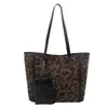 Estampado de leopardo, gran capacidad, casual, versátil, nuevo bolso de hombro, bolsa tote y bolso de axila