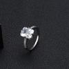 Anillo de circonita y zafiro cuadrado con explosiones de Amazon para mujer, anillo de lujo ligero europeo y americano, joyería de comercio exterior de alto sentido al por mayor