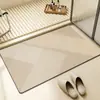 Tapete de Chão para Banheiro Estilo Wabi-Sabi de Terra de Diatomáceas, Absorvente de Água, Secagem Rápida, Antiderrapante, Resistente à Sujeira, Fácil de Cuidar, Tapete para Pés para Entrada de Banheiro