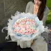 Ramo de Alas Rosa Eterna Beso de Hada Flor de Jabón Regalo Qixi para Novia Mejor Amiga Regalo de Cumpleaños