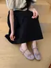 Primer Encuentro Estilo Coreano Zapatos de Ballet de Lunares Mocasines de Suela Suave con Correa Zapatos Elegantes Individuales Zapatos de Abuela Princesa