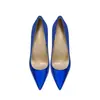 Moda Transfronteiriça Sapatos Femininos Couro Patente Salto Super Alto 16cm Verão Novo Tamanho Grande Stiletto Profissional Sexy Sapatos de Fundo Vermelho Azul