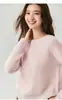 Estilo Outono e Inverno Caxemira Seda de Amora Gola Redonda Manga Raglã Cor Sólida Solto Casual Versátil Tricô Camada Base Suéter Feminino