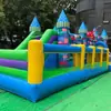 Castelo Inflável Colorido de Dragão Grande Cidade Divertida Inflável Com Escorregador
