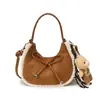 Bolso de Mano Casual Estilo Coreano para Mujer, Nuevo Modelo Invierno 2025, Superficie de Felpa de Lana de Cordero, Sensación de Lujo Ligero, Bolso Bandolera de un Solo Hombro