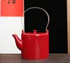 Tetera de Cerámica para Uso en Restaurante, Hotel y Hogar, Estilo Vintage Grande con Asa, Tetera Individual con Filtro, Jarra para Agua Fría 900ml