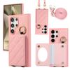 Capa para Celular Samsung S26 Ultra Transversal com Porta-Cartões, S25 S24 Fe Capa Protetora de Celular com Porta-Cartões Xadrez