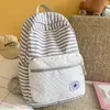 Mochila refrescante de lunares y rayas azul leche-sal, mochila dulce estilo ins coreano para niñas y estudiantes para la escuela y salidas