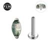 Aleación de titanio F136 piedra natural varilla de 1.0/1.2 mm de grosor ojo de caballo perforación labio oreja clavo lengua clavo comercio exterior popular en stock