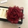 Início da Primavera Super Fada Rosa Tridimensional Corsage Presilha de Cabelo Broche de Uso Duplo Tecido de Malha Fresco Lateral do Peito Franja Clipe