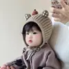 Gorro para bebé para otoño e invierno, gorro de lana tejido para bebés, gorro con protección para las orejas para niños, modelo nuevo engrosado para niños en invierno