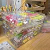 Caja Dispensadora de Cuentas Caja de Almacenamiento de Cuentas Compartimento para Cuentas Sueltas Cuentas de Arroz Caja Acrílica Cajón para Accesorios DIY Transparente