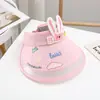 Sombrero de Sol de Verano para Niños sin Parte Superior Protector Solar de Ala Ancha para Niños y Niñas Protección UV Sombrero de Sol con Orejas de Conejo de Dibujos Animados