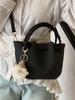 2025 Nova Coreia do Sul Nicho Tecido Padrão Plissado Balde Bolsa Feminina Simples All-match Commuter Estilo Ocidental Bolsa Crossbody