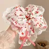 Elástico de Cabelo Estilo Campo Francês para Meninas Lenço Quadrado de Alta Qualidade Elástico de Cabelo Tipo Intestino Elástico para Rabo de Cavalo Baixo Corda de Cabelo