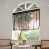 Comércio exterior venda quente americano simples preto e branco treliça impresso cortina imitação cânhamo sala de estar quarto varanda semi-sombreamento cortina acabada