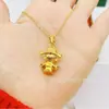 Suministro en vivo dios de la riqueza colgante chapado en oro estilo nacional tapa de tubo lingote de oro dios de la riqueza de la suerte collar fabricantes al por mayor