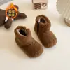 Botas de Nieve para Niñas Invierno 2026 Estilo Nuevo Botines Cortos Forrados de Piel, Botas Cálidas Acolchadas de Algodón para Niñas Pequeñas y Bebés