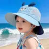 Sombrero de Pescador de Protección Solar de Verano para Bebé con Ala Ancha Linda y Parasol de Malla Fina Desmontable para Niños y Niñas