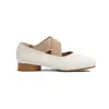 Versión de Piel de Vaca~Zapatos de Ballet de Cuero Genuino para Mujer, Zapatos Individuales Retro, Zapatos de Baile de Ballet para Uso en Exteriores, Tacón Grueso, Punta Cuadrada, Zapatos Nariz de Cerdo Uma