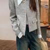 Jaqueta Estilo Chanel Vintage Retro Primavera e Outono Gola Polo 2025 Nova Jaqueta Curta Top Elegante Curto de Tweed Europeu e Americano