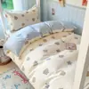Juego de ropa de cama de tres piezas para dormitorio de estudiante universitario, algodón puro, sábana bajera individual, funda de edredón, sábana ajustable, artículos de ropa de cama, listo para mudarse