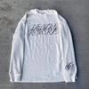 Camiseta Casual Simples Estilo Preguiçoso Exportação Europeia e Americana Casa Solta Manga Longa Gola Redonda Pulôver com Estampa de Letras