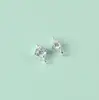 Prata Esterlina S925 Inlaid com Zircônia de Quatro Garras Pingente Duplo Pingente Pulseira de Corda Artesanal DIY Materiais de Acessórios para Joias