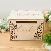 Caja de Tarjetas de Boda Vintage de Madera Caja de Pañuelos de Madera Fiesta de Cumpleaños Ceremonia de Graduación Caja de Tarjetas de Recepción Caja de Almacenamiento Madera Maciza