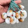 Artesanías de Jade Seda Dorada al por Mayor con Hebilla de Seguridad Color Azúcar Jade Blanco de Xinjiang con Cordón Colgante de Jade