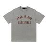 Transfronterizo 24ssfog línea pecho letra ESSENTIALS Camiseta de manga corta americana tendencia holgada alta calle hombres y mujeres