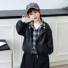 Chaqueta de Cuero Genial para Niño Primavera Otoño 2026 Nueva Elegante Ropa de Otoño para Bebé Top Falso de Dos Piezas Chaqueta Infantil Moderna
