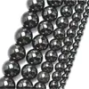 Piedra negra de hiel cuentas sueltas mineral de hierro natural cuentas redondas joyería DIY pulsera accesorios comercio electrónico transfronterizo piedra negra de hiel