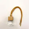 Garrafa Quadrada Pequena Colorida de Vidro para Aromaterapia de Carro 8ml Pingente com Cordão Garrafa de Perfume Garrafa Difusora Pingente de Carro