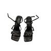 Sandálias Francesas de Salto Alto Nicho Sapatos Femininos 2024 Novo Verão Estilo Fada Elegante Preto Sapatos Romanos