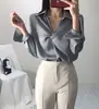 El tamaño ha sido actualizado. Elegante diseño chic coreano estilo francés con cuello y detalle de torsión, versátil blusa top para mujer 19531