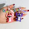 Nueva Versión Pequeña Llavero de Stitch Muñeco de Goma Blanda Llavero Creativo de PVC Lilo & Stitch Colgante para Coche