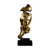 Decoraciones Artísticas Creativas para Sala de Estar, Escultura El Silencio es Oro, Adornos Artesanales Vintage de Resina 16324