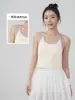 Top Esportivo Spicy Girl para Jovens com Costas em U e Bojos Embutidos Não Precisa Usar Sutiã Camiseta Regata para Yoga Pilates Fitness Wear Texto