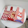 Bolsa Cuadrada Pequeña Bolsa Tejida Bolsa Tejida Decorativa Bolso de Mano para Mujer Bolso de Mano Lindo Bolsa de Regalo de Año Nuevo Bolsa para Dulces
