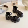 Sandalias de Princesa para Niñas Moda Lolita Color Sólido Punta Cerrada Frescas Nueva Colección Primavera/Verano 2025 Suela Gruesa de Rendimiento Niños Medianos a Grandes