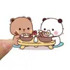 63 Piezas de Decoración de Oso Lindo de Dibujos Animados Pegatinas Impermeables Sin Repetir Teléfono Móvil Cuaderno Creativo DIY