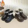 Botas Martin infantis, nova coleção outono/inverno 2026, botinhas para meninas, estilo casual e simples para crianças mais velhas, botas de couro para meninos, estilo coreano moderno