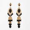 Pendientes de Campana Lujosos con Incrustaciones de Piedras Preciosas Grandes, Estilo Largo, Diseño Creativo de Estilo Étnico, Pendientes Elegantes de Aleación con Borla para Mujer