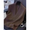 Venta directa del fabricante: Chal Casual con Cuello en V para Mujer, Nuevo Modelo 2026, Versátil de Color Sólido, Chal de Punto sin Mangas de Lujo Ligero para Mujer