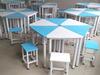 Mesa de combinación hexagonal, mesa de empalme, mesa de aprendizaje octagonal y silla, mesa hexagonal, mesa de comunicación inteligente para aula y combinación de silla